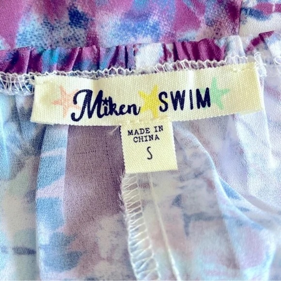 Miken Swim | Purple Blue Tie Dye Swim Coverup, Small - Picture 6 of 7